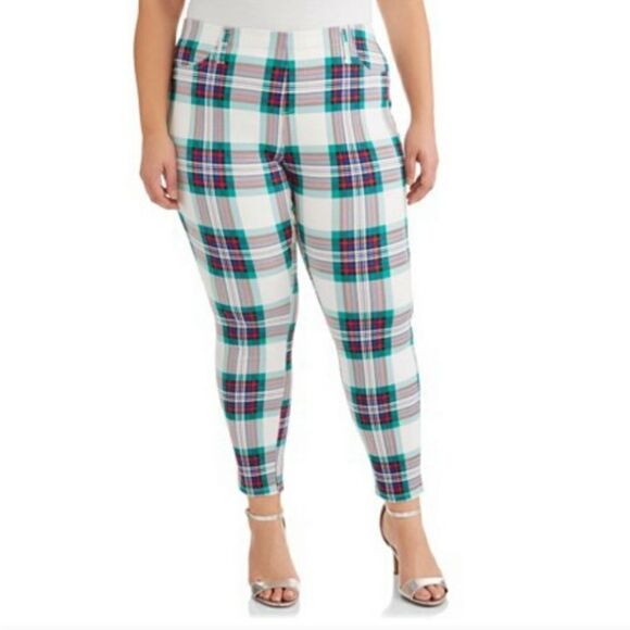 Plaid Plus Size Jeggings Sz 3x 24w/26w - Picture 1 of 7